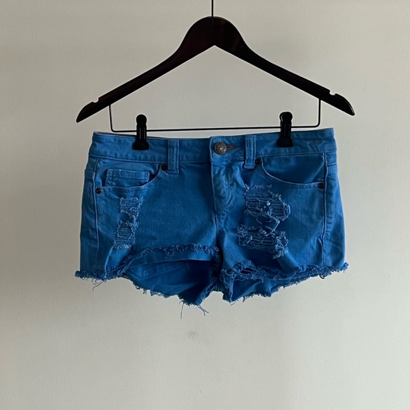 DITTO Blue Distressed Denim Shorts - Picture 1 of 6